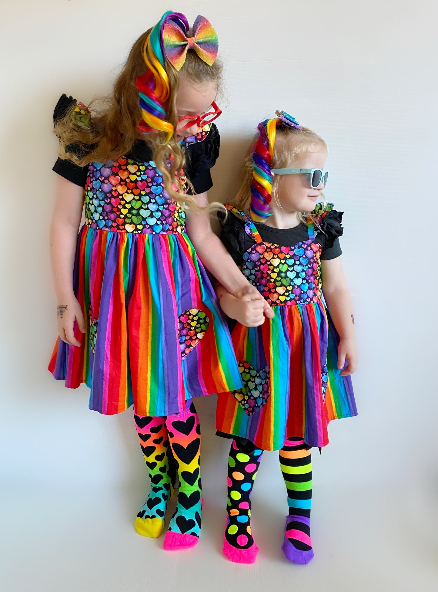 Rainbow MINI curled ponytail set