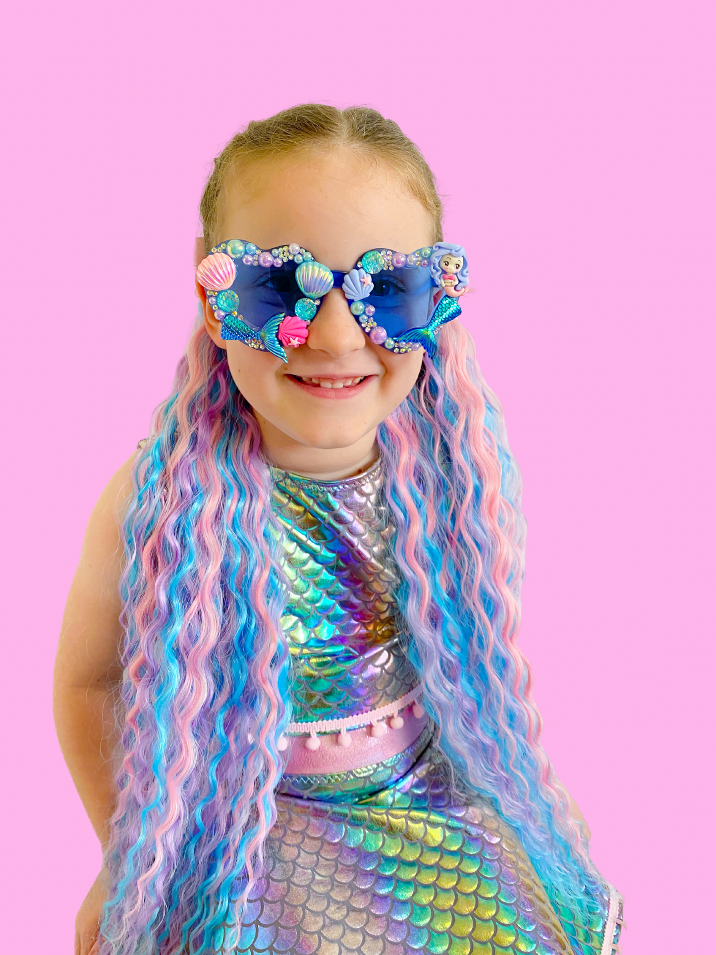 Cotton Candy mermaid ponytail set