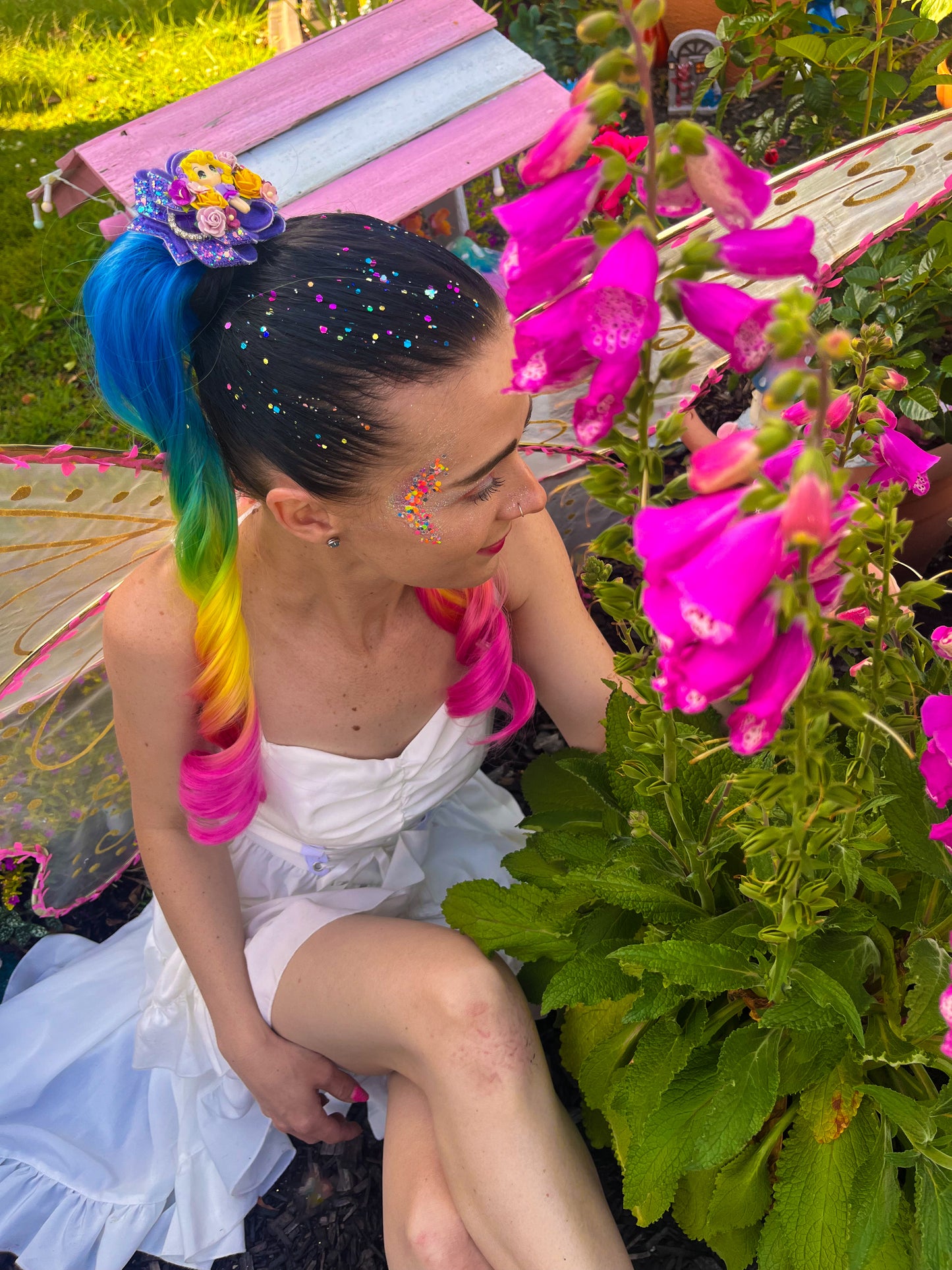Rainbow princess ponytail