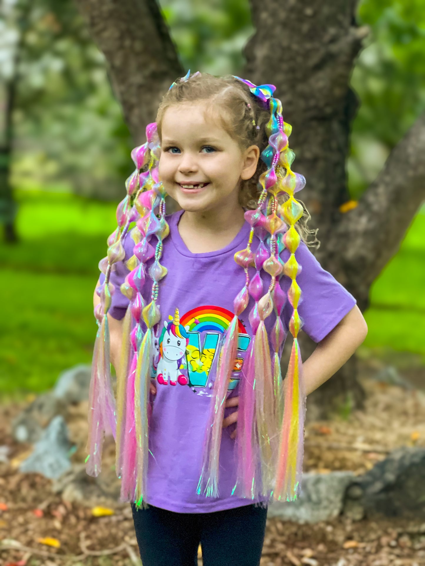 Electric Poppy Bubble Ponytail Set