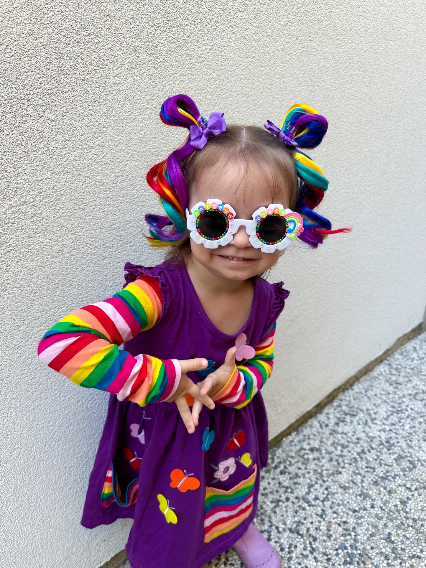Rainbow MINI curled ponytail set