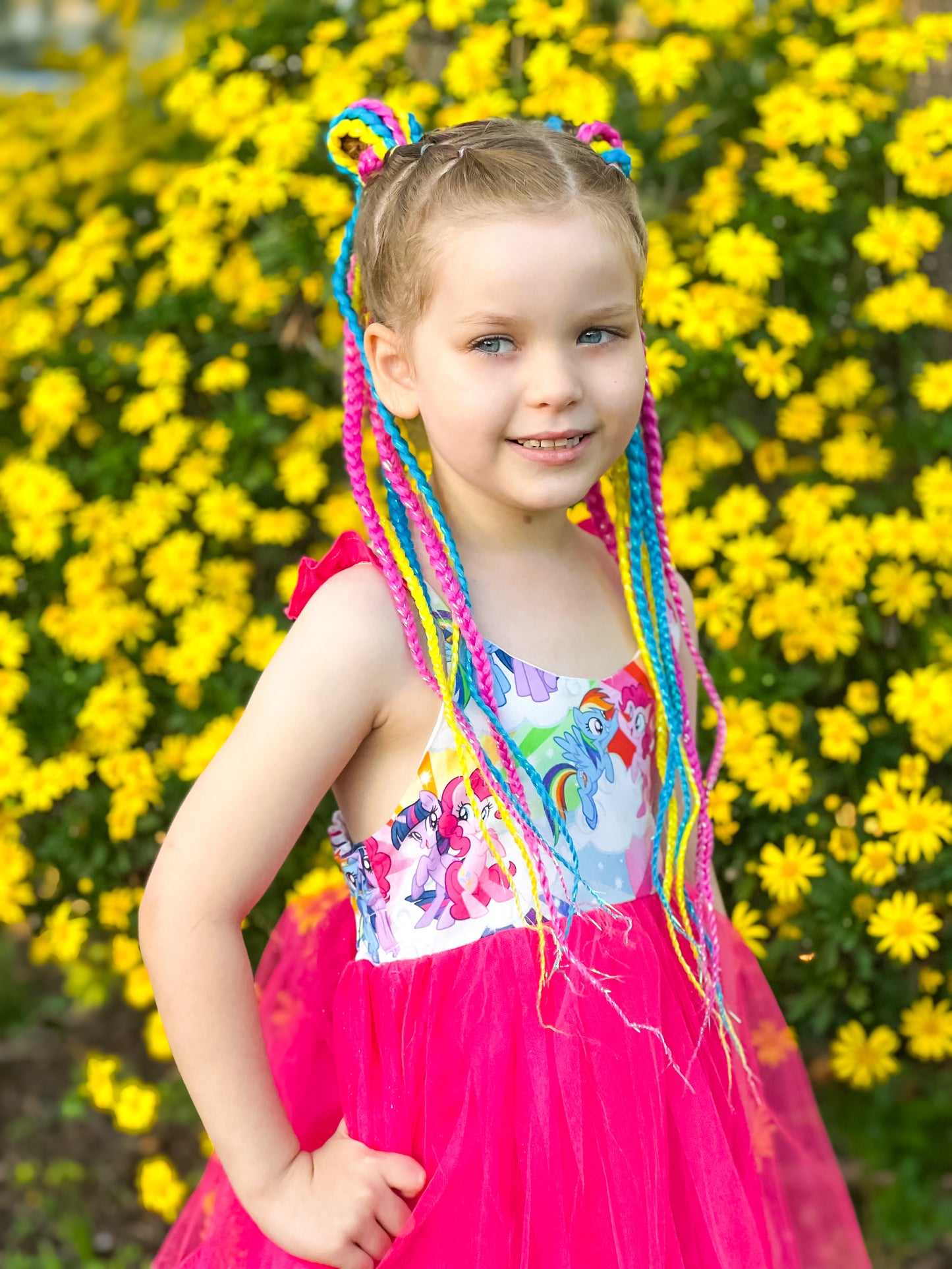 Rainbow Buttercup Braided Boho Set