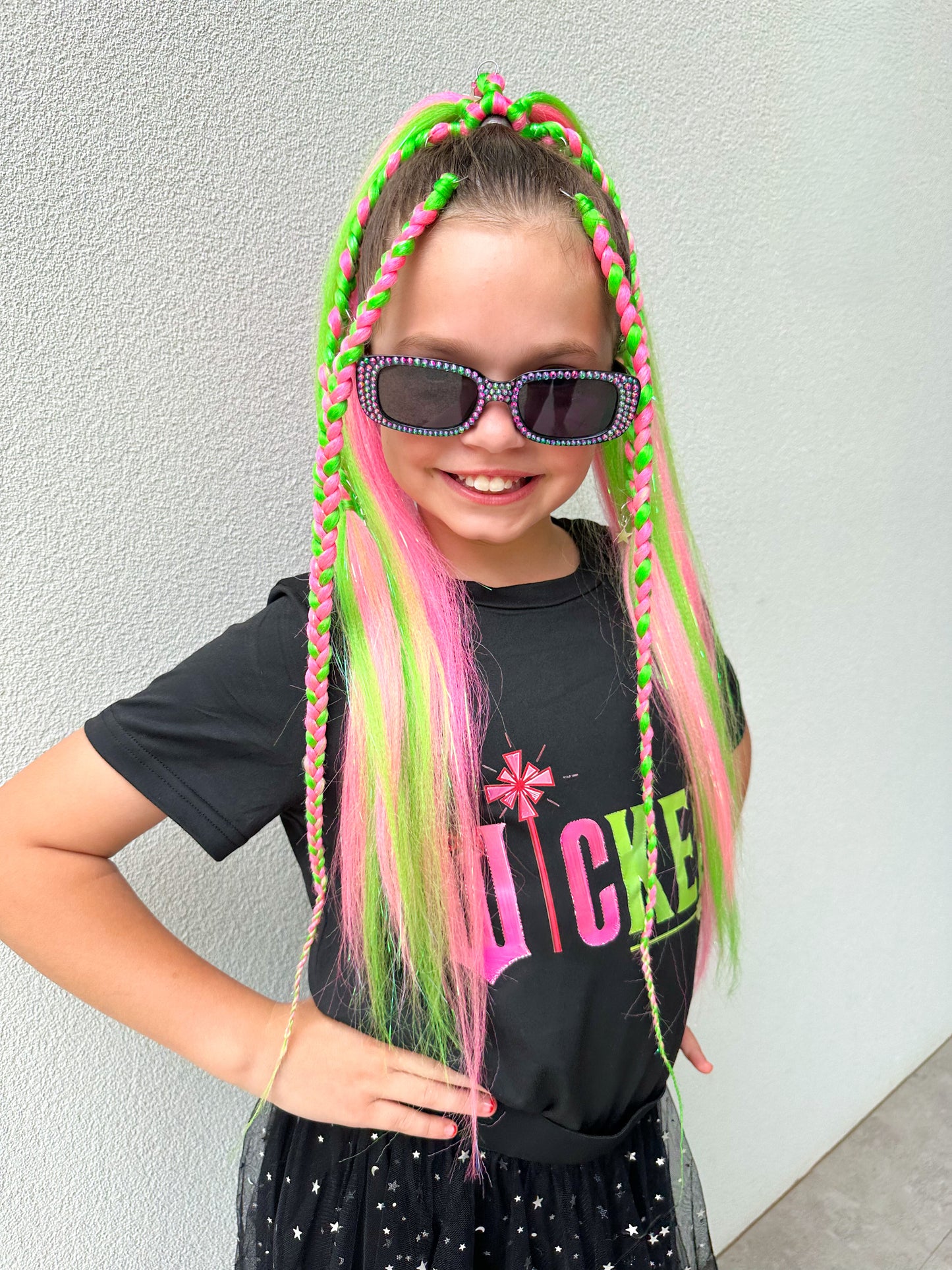 Wicked clip in fringe braids