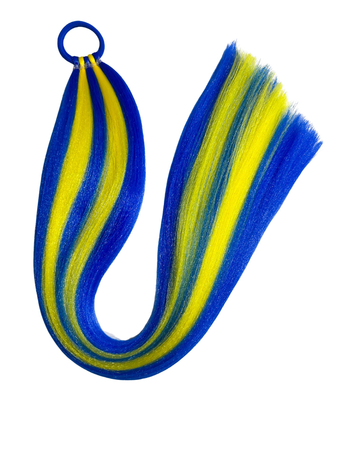 Blue/yellow sports team braid