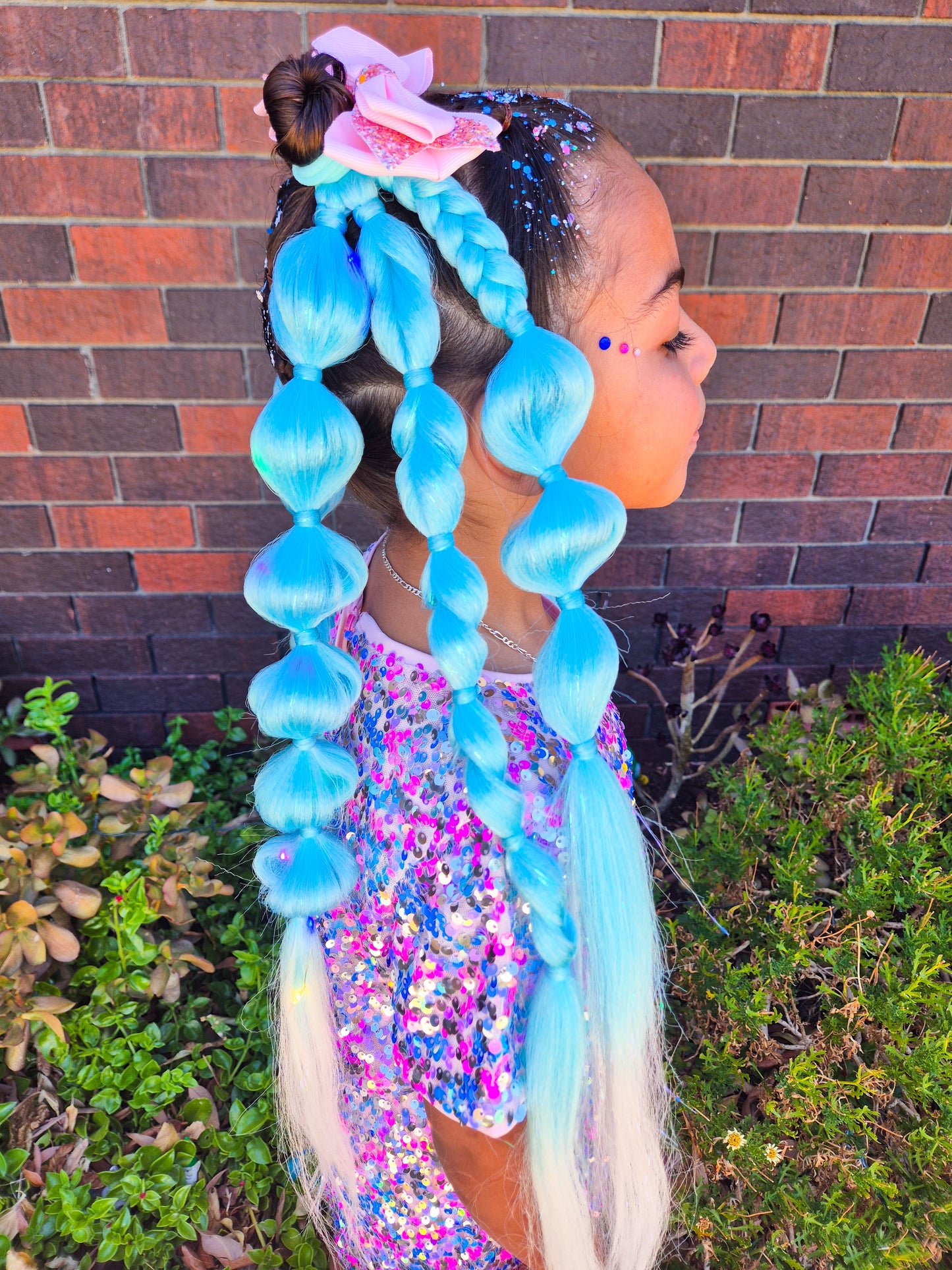Snow Queen LED light up Bubble Ponytail set