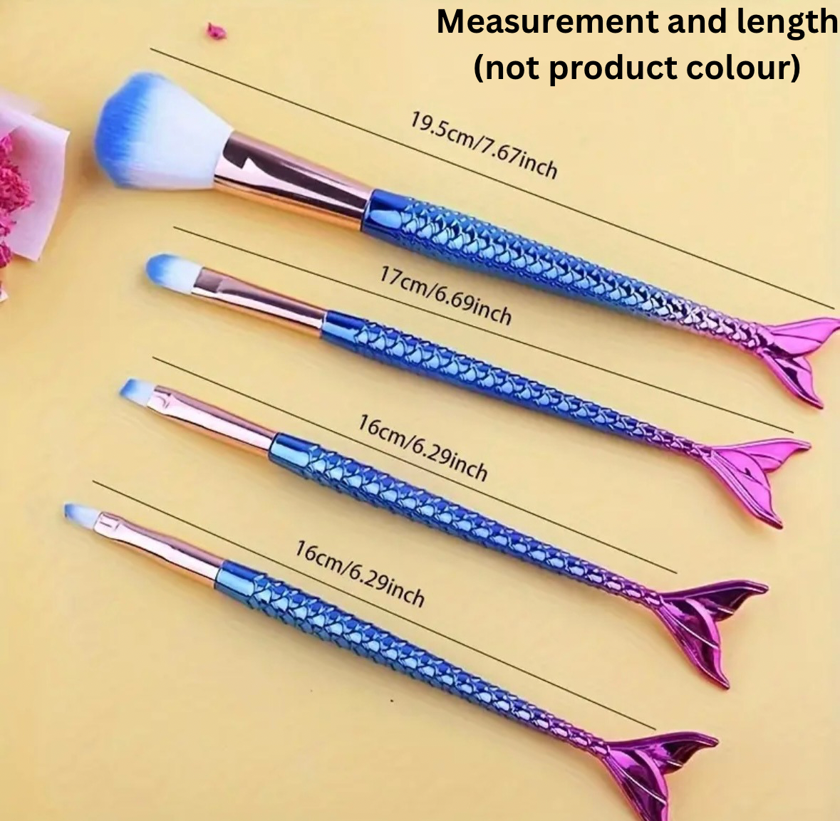 Glitter/Make up brush set- Mermaid