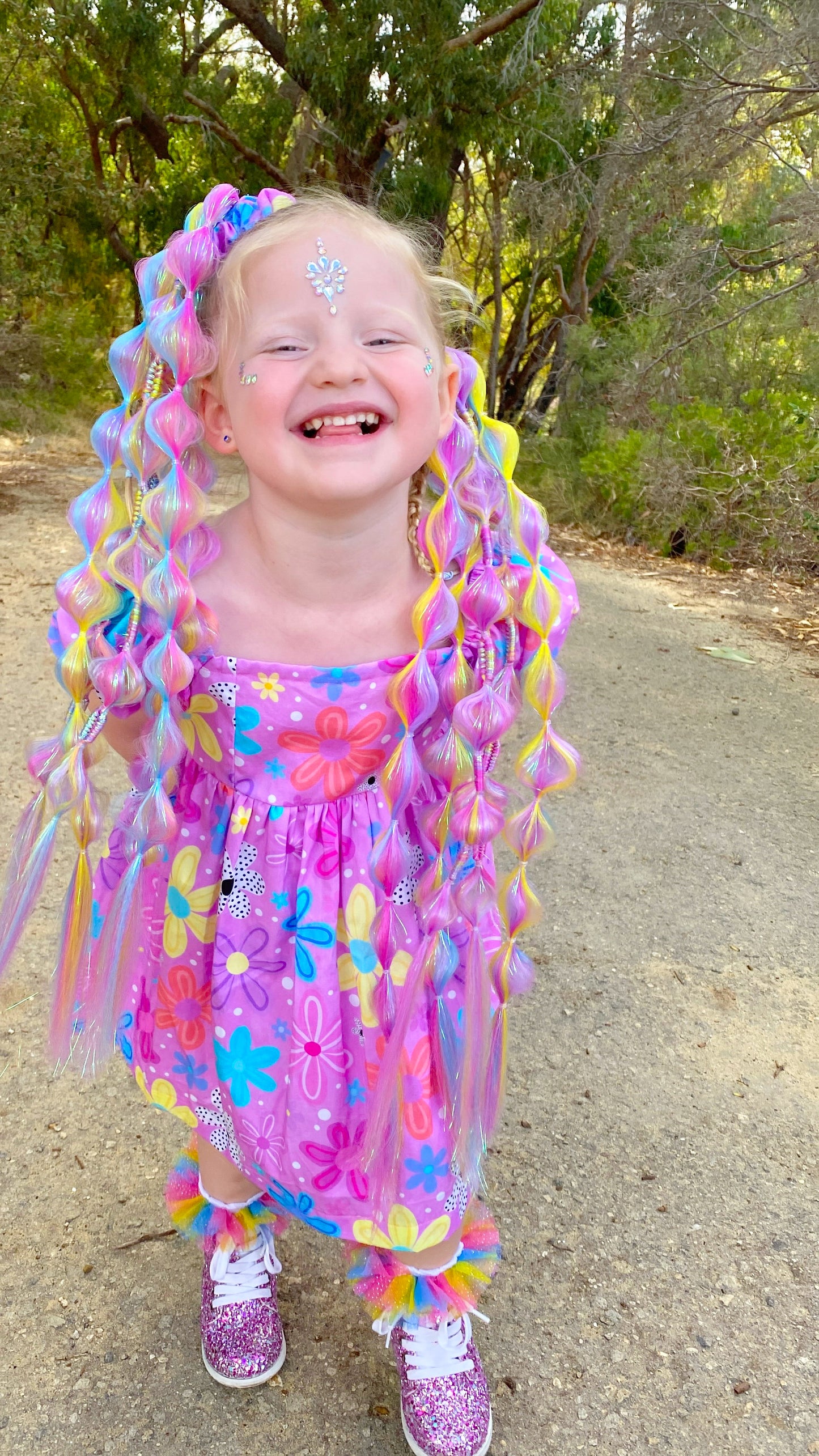 Electric Poppy Bubble Ponytail Set