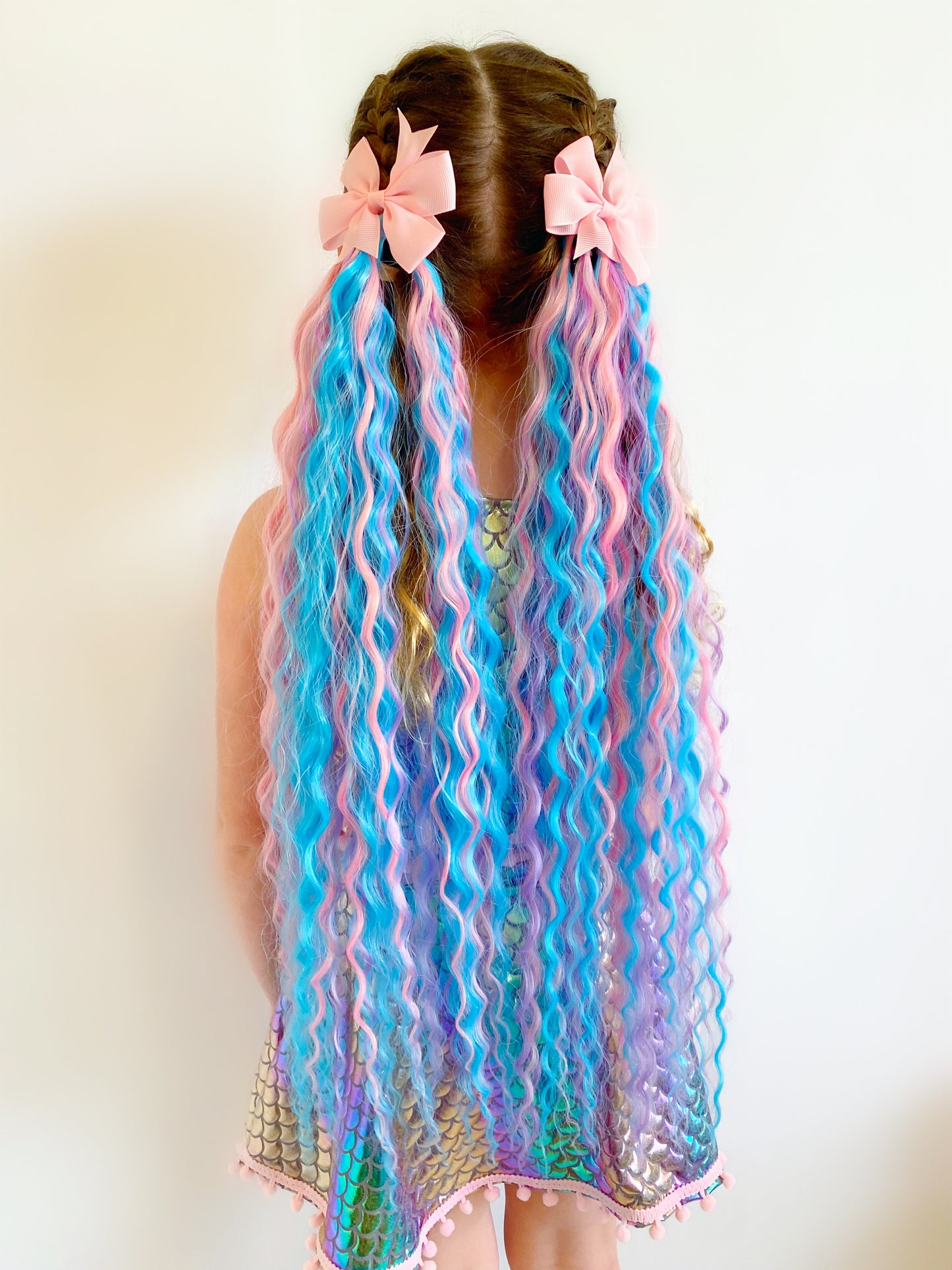 Cotton Candy mermaid ponytail set