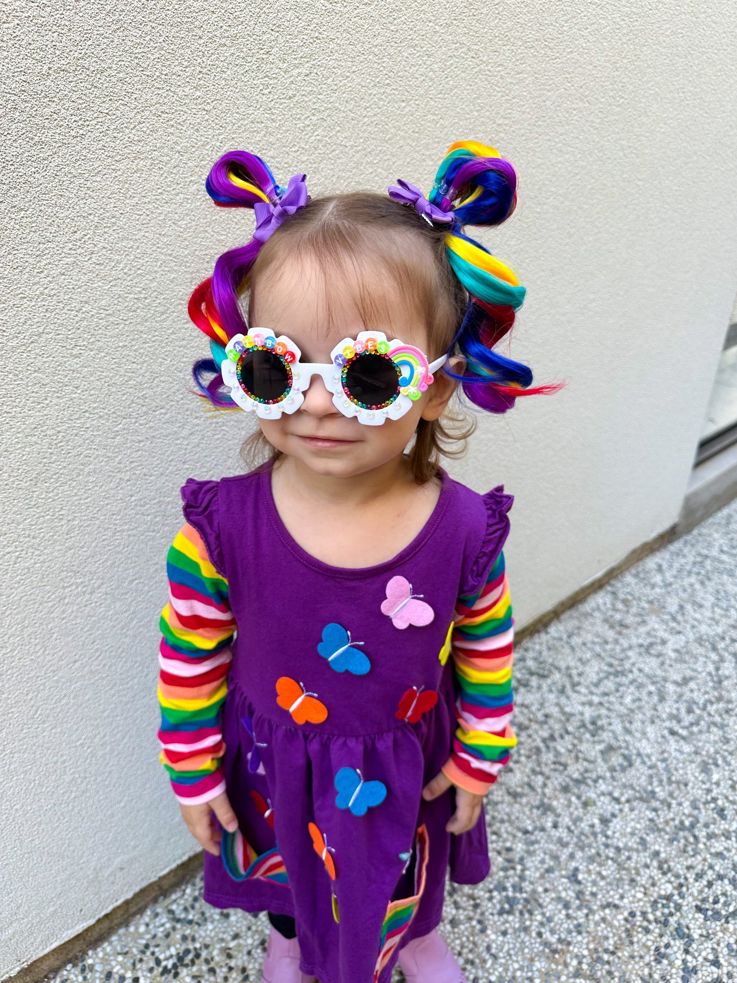 Rainbow MINI curled ponytail set