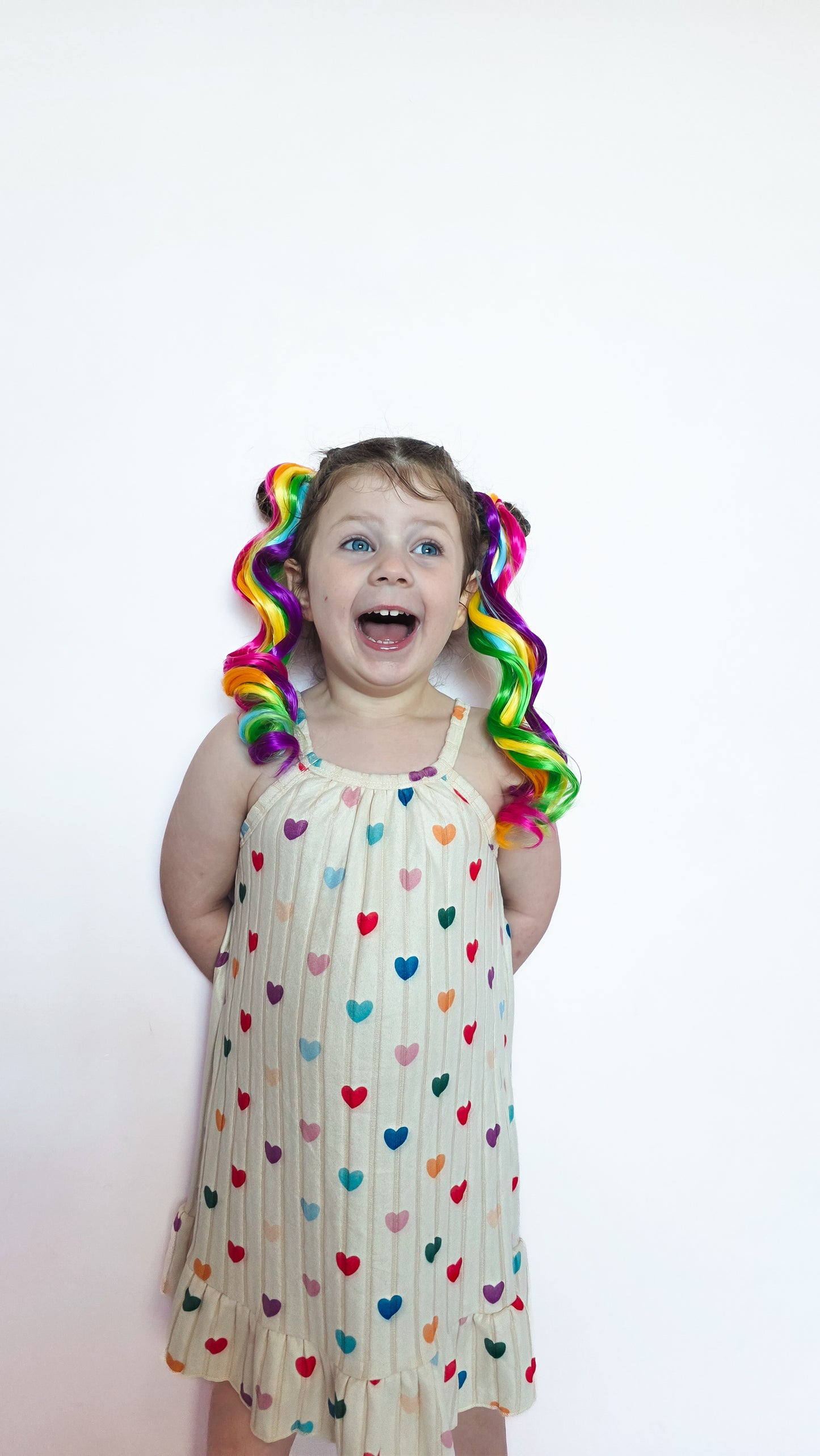 Rainbow Neon Curled MIDIS 45cm longer length set