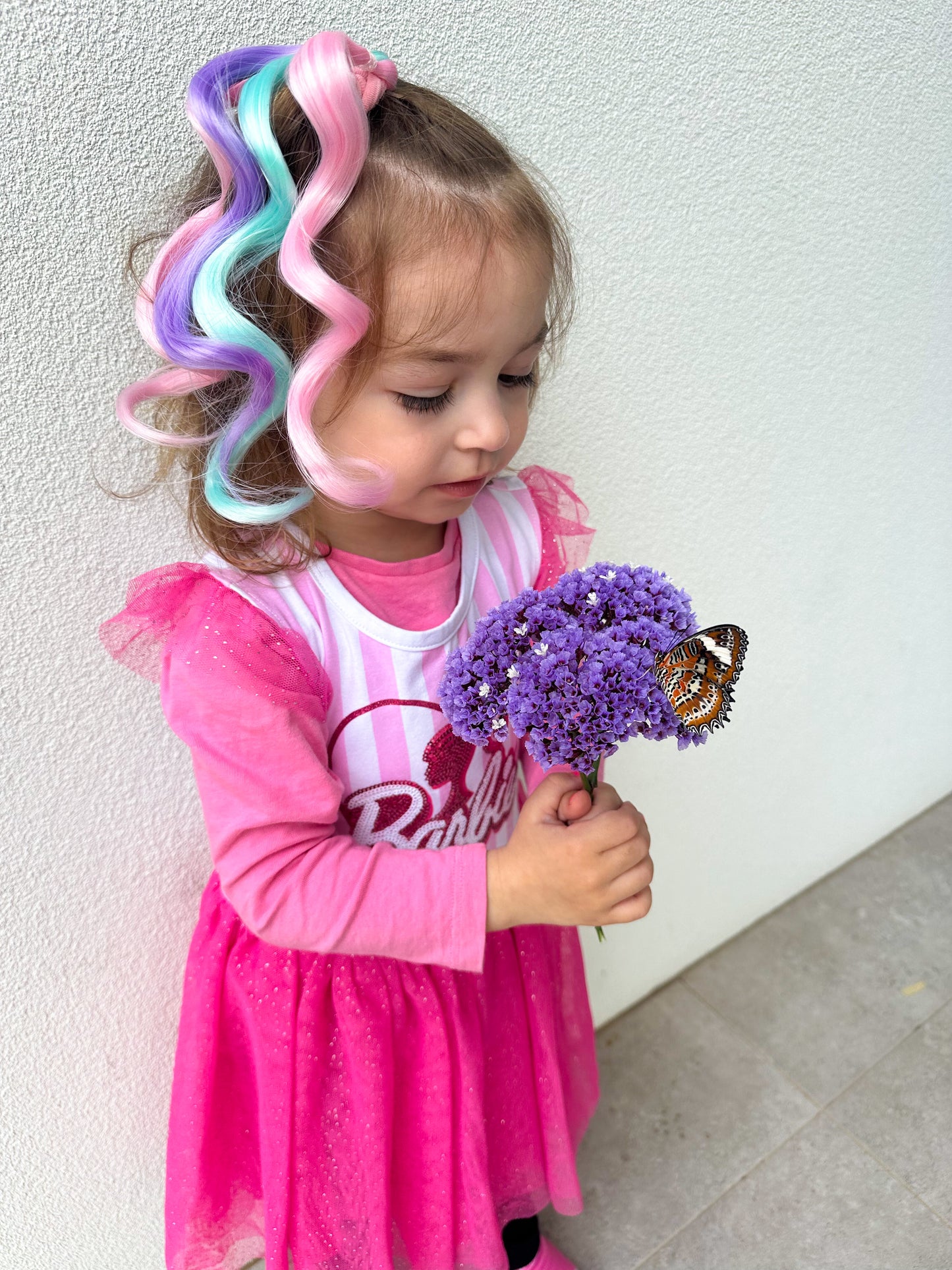 Cotton Candy MINI curled ponytail set