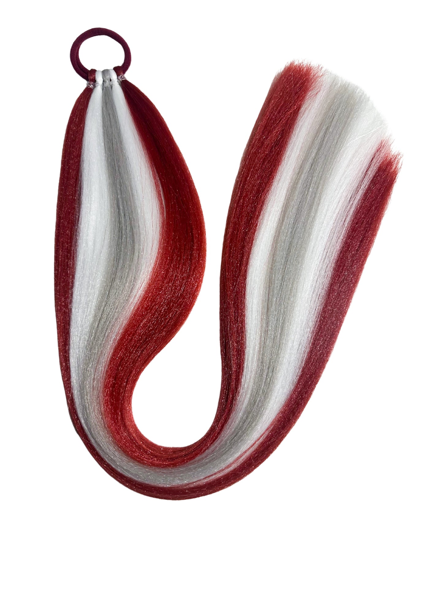 Maroon/White/Grey sports team braid