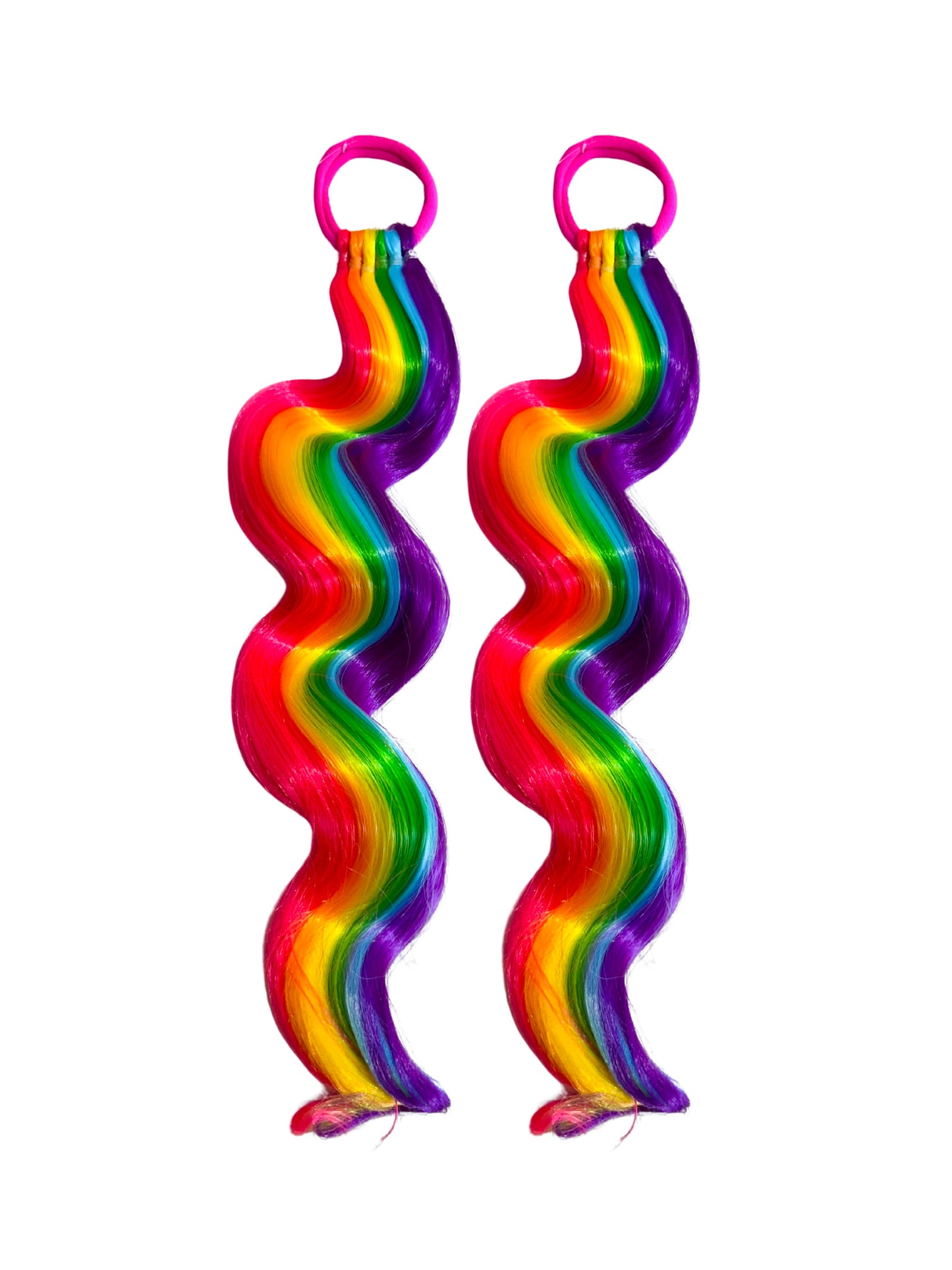 Rainbow Neon Curled MIDIS 45cm longer length set