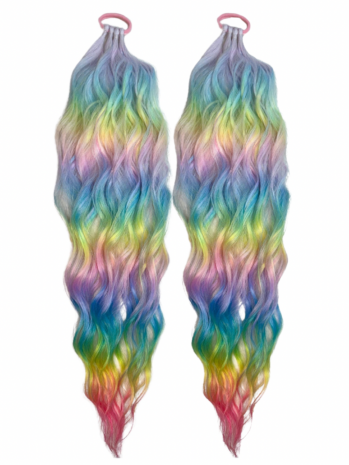 Pastel Prism mermaid wave ponytail set