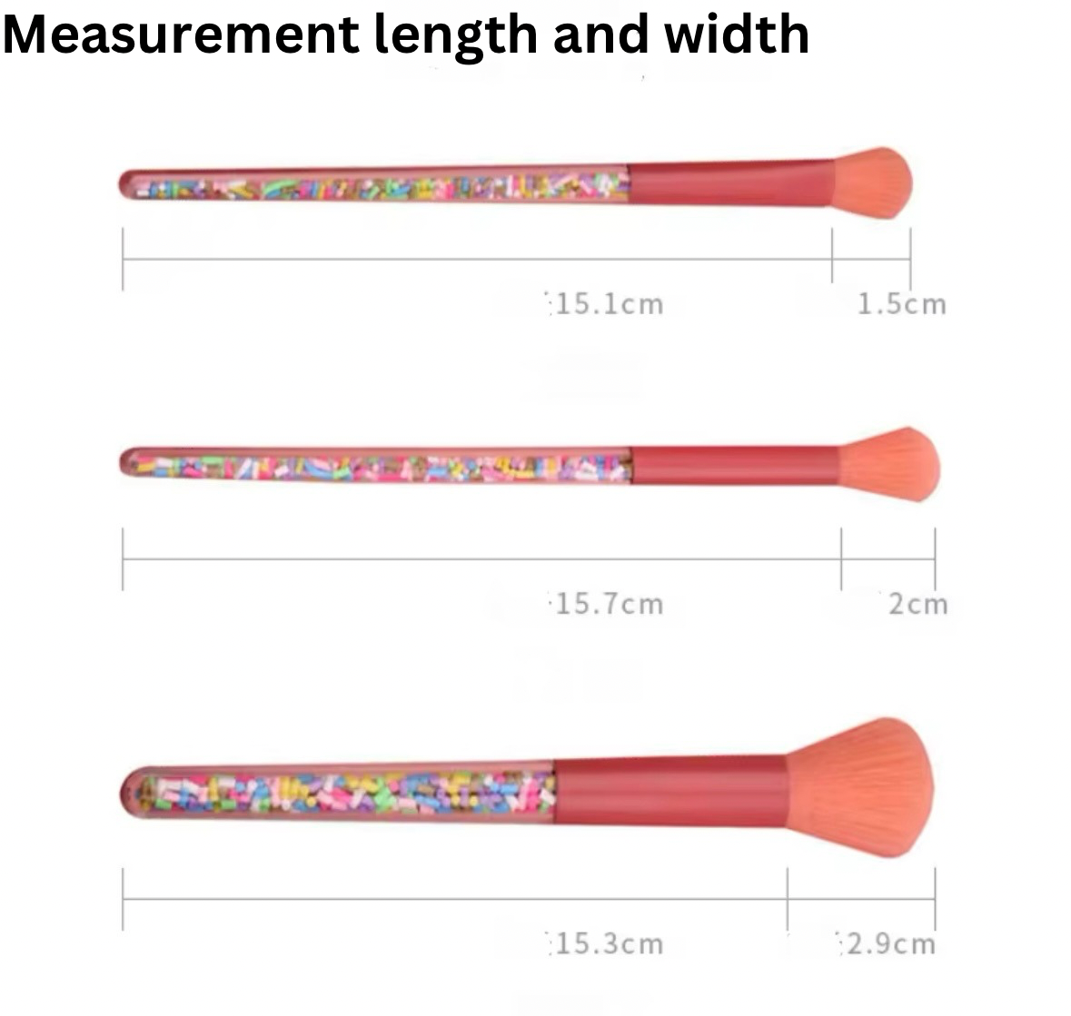 Glitter/Make up brush set- Confetti