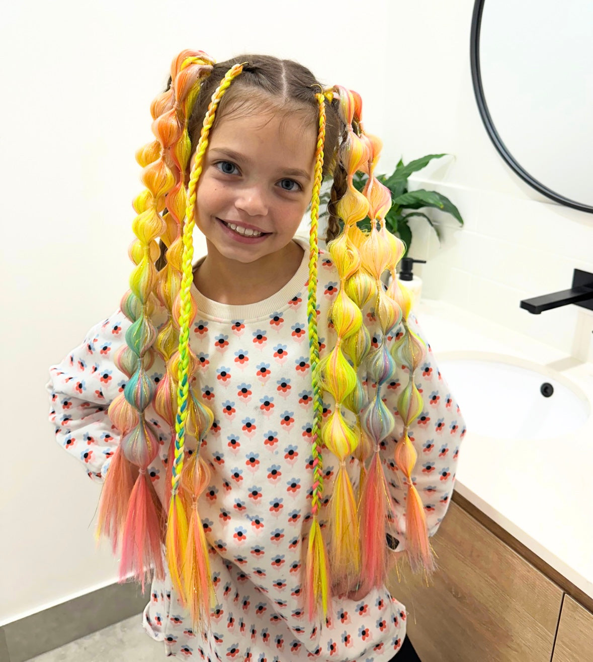 Custom Mix Coloured Handmade BUBBLE Braids (double set)