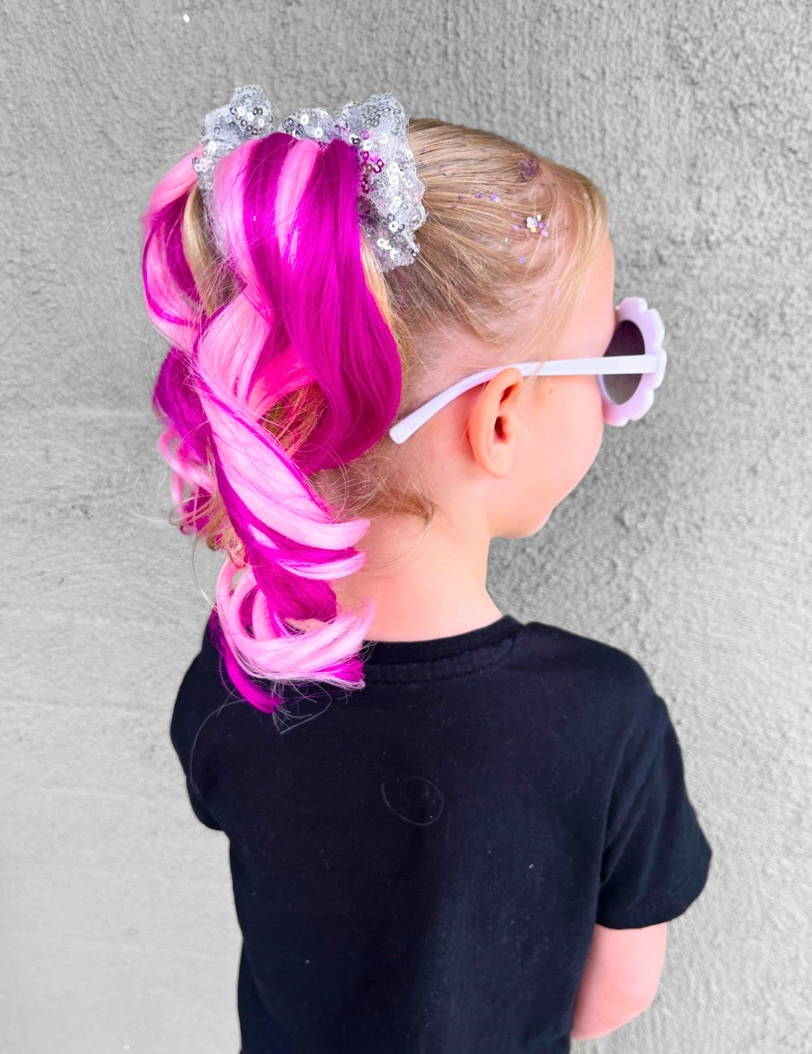 Pretty in pink MINI curled ponytail set