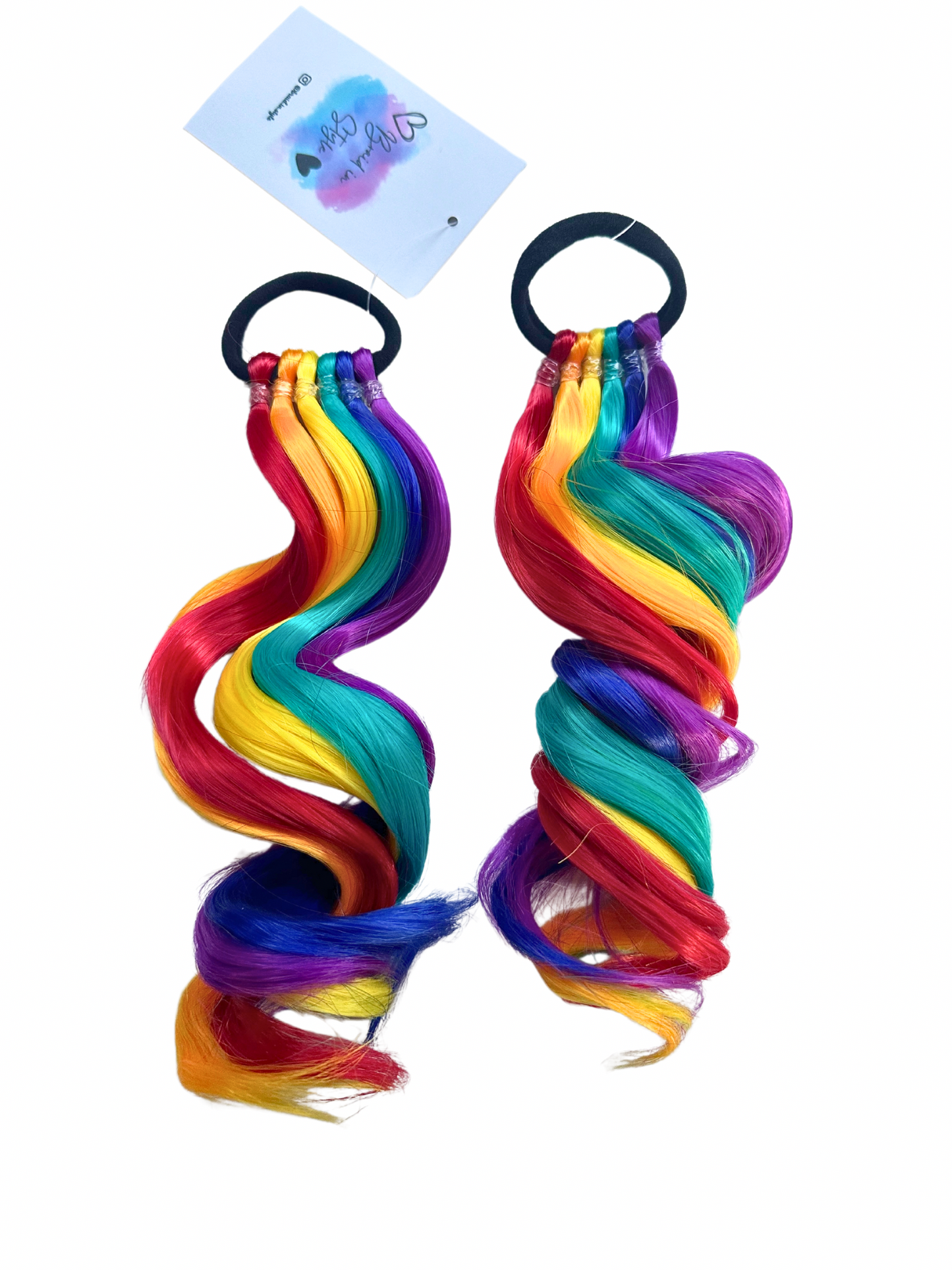 Rainbow MINI curled ponytail set