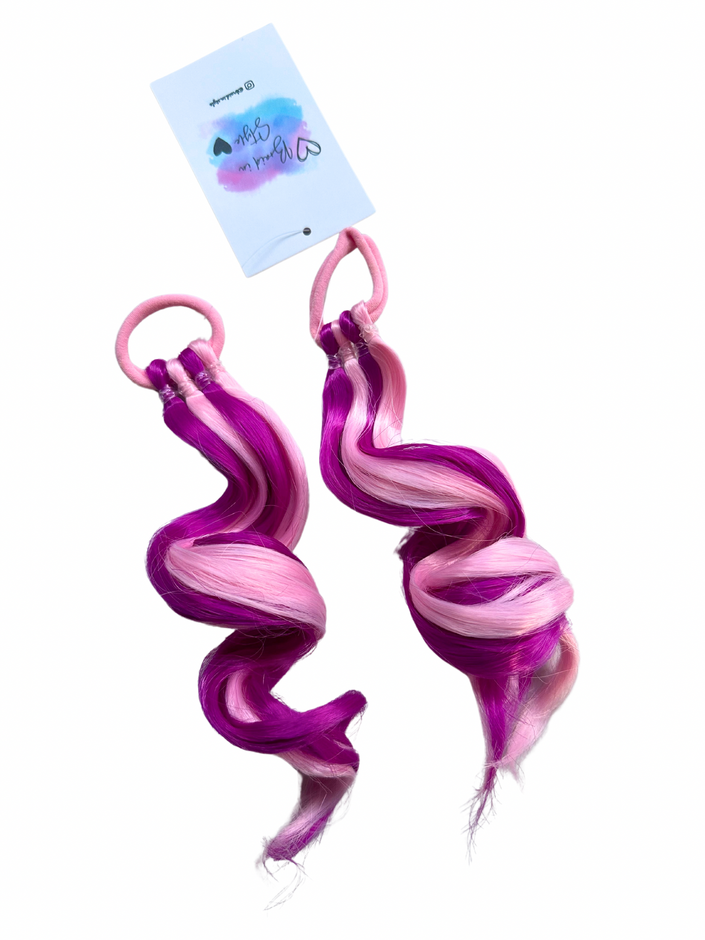 Pretty in pink MINI curled ponytail set