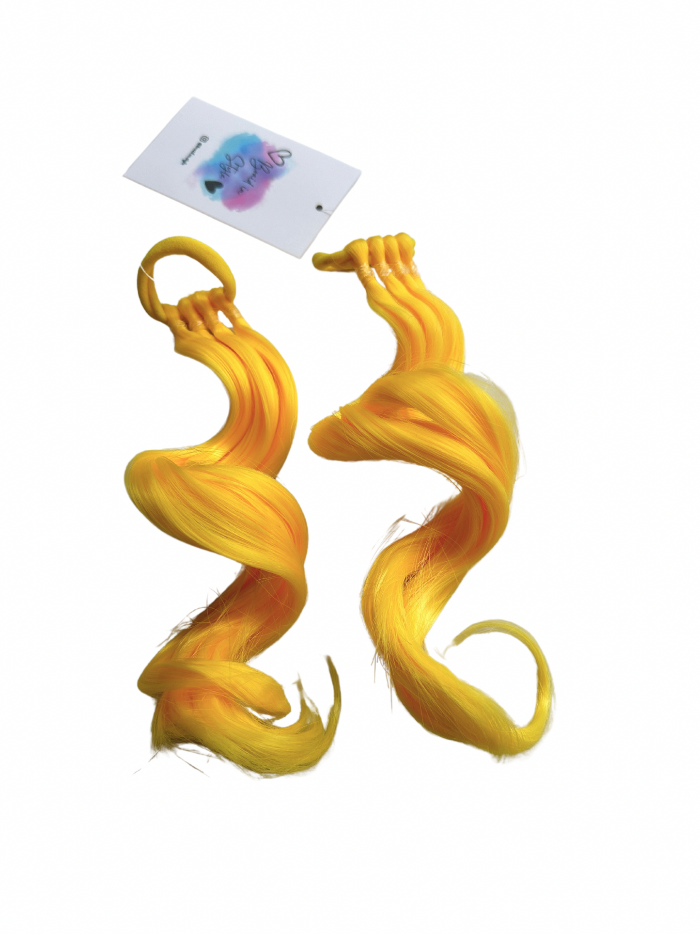 Yellow Bumblebee MINI curled ponytail set