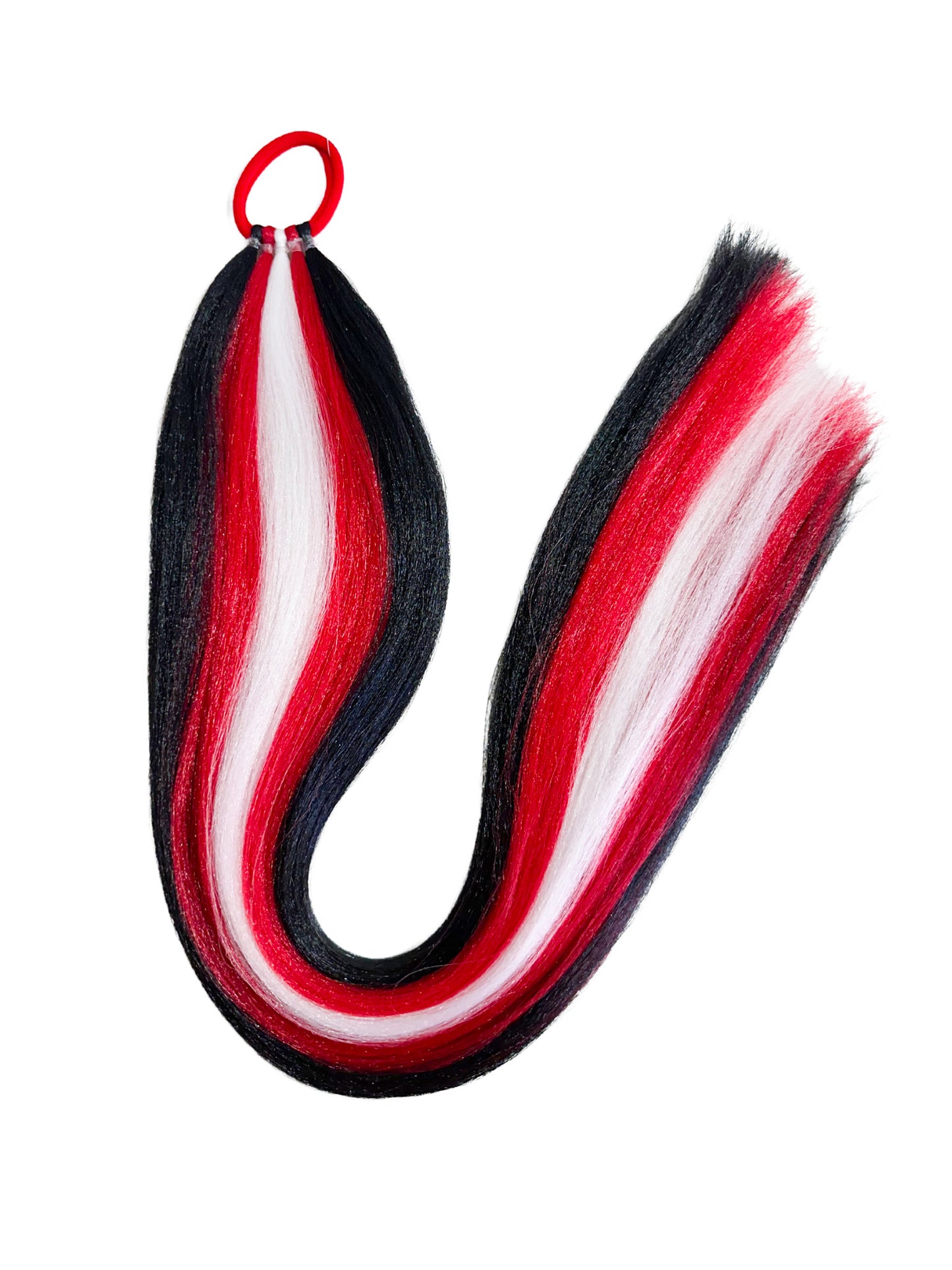 Black/Red/White sports team braid
