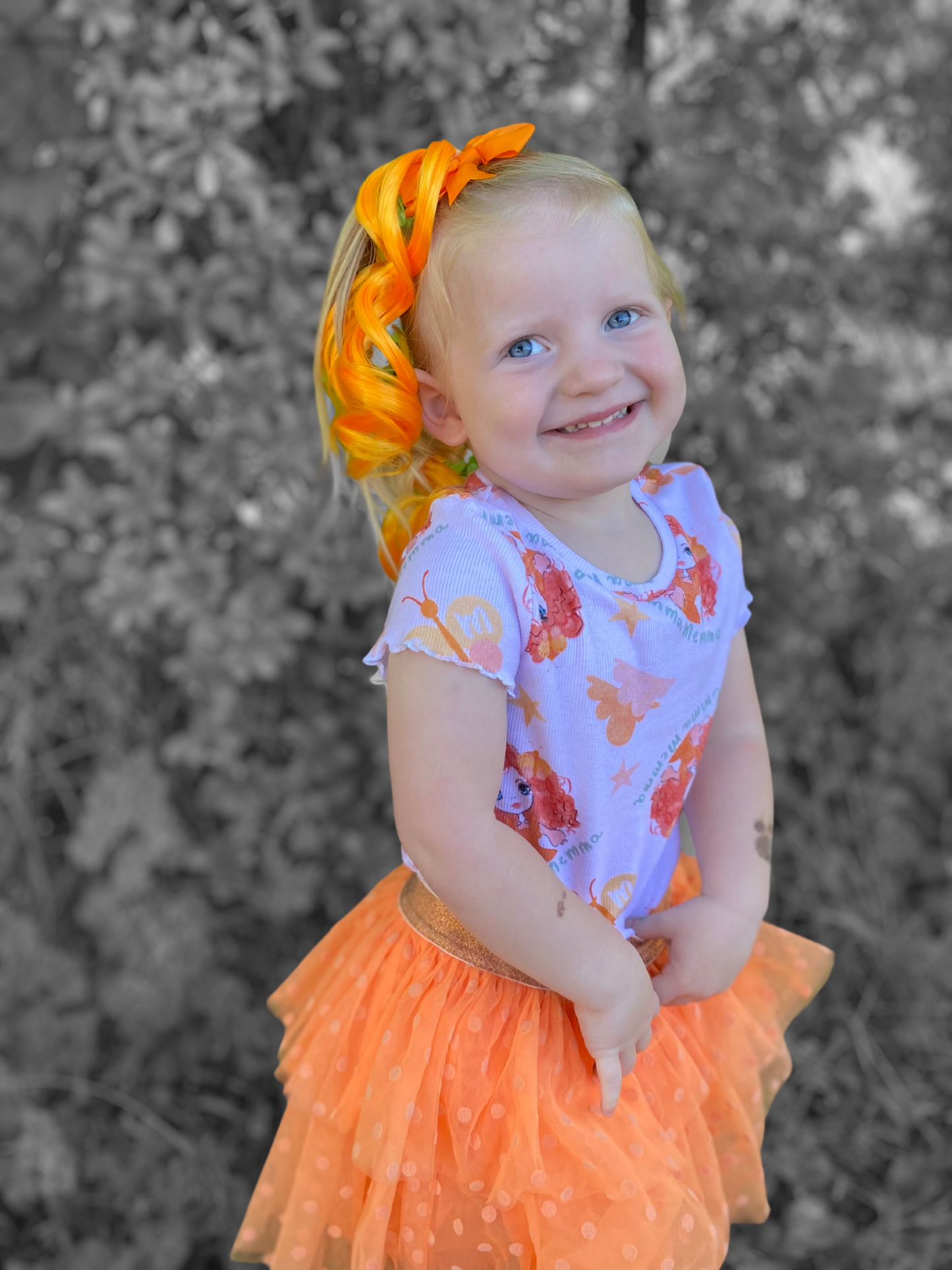 Orange Pop MINI curled ponytail set