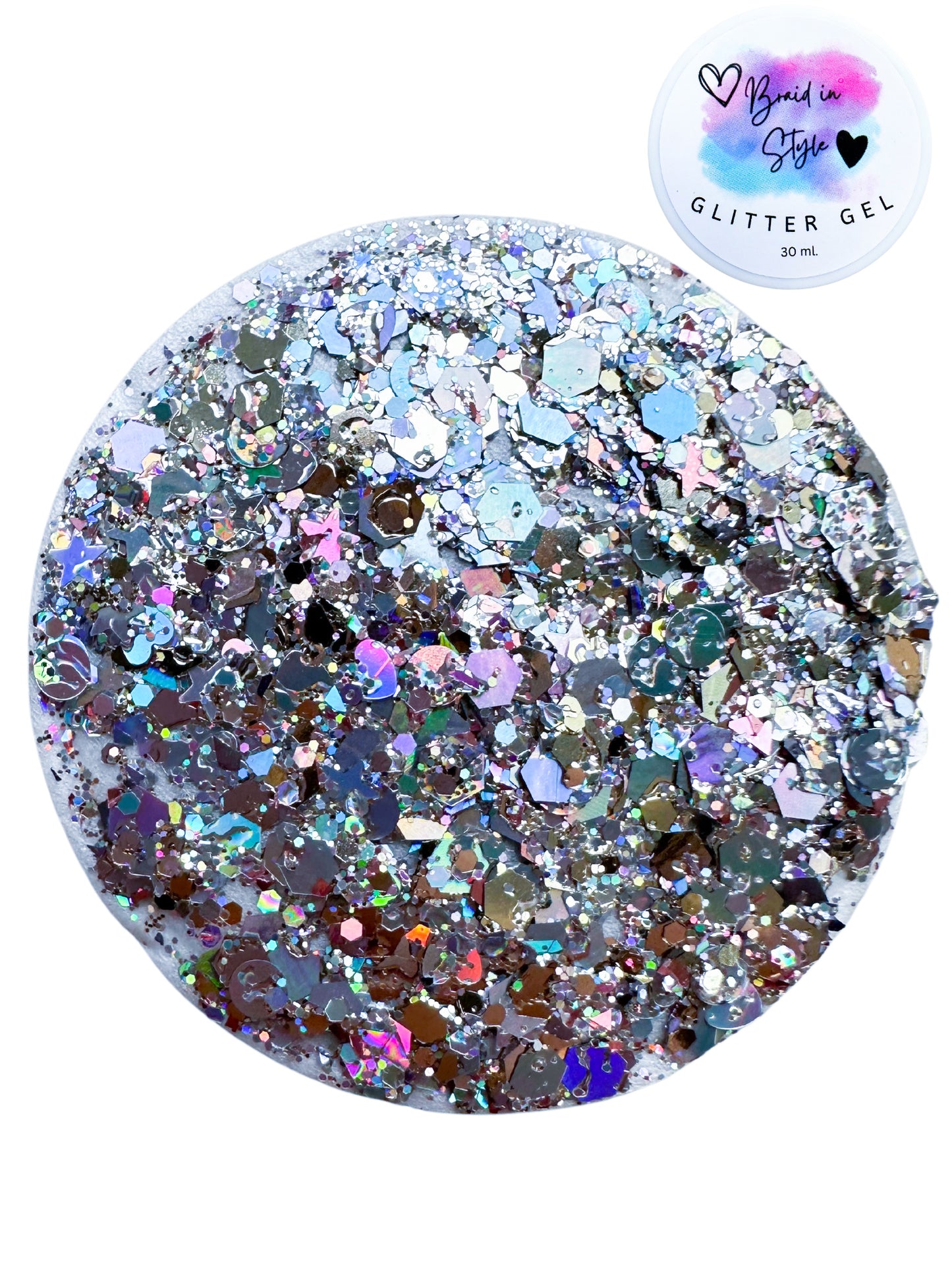 Silver Shimmer Glitter Gel 30ml