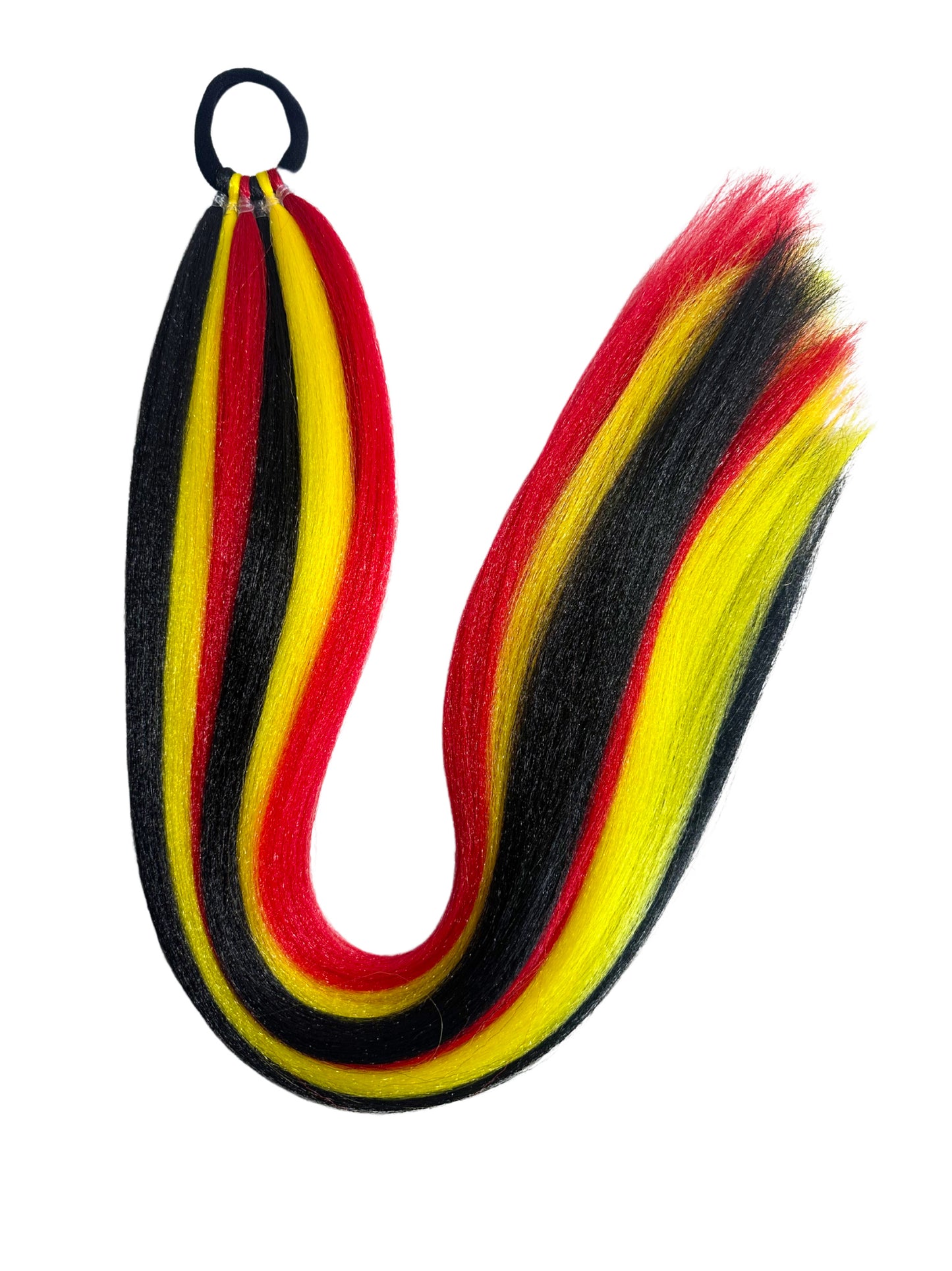 Black/yellow/red sports team braid