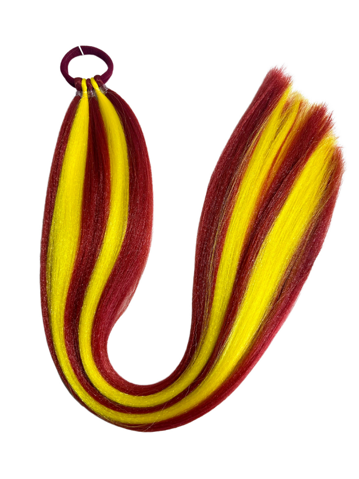 Maroon/Yellow sports team braid