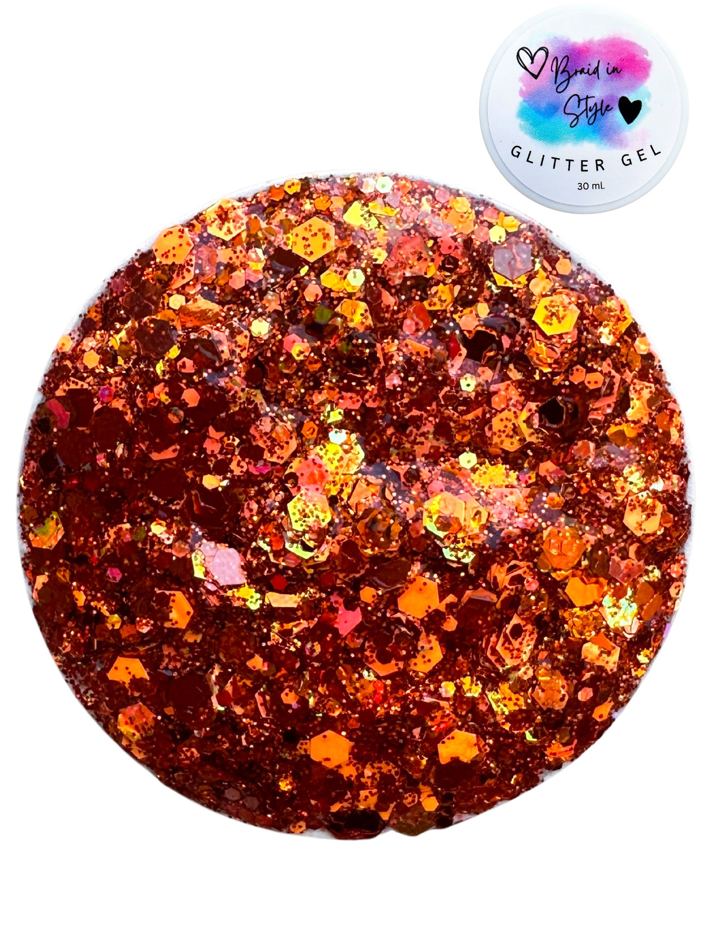 Orange Shimmer Glitter Gel 30ml
