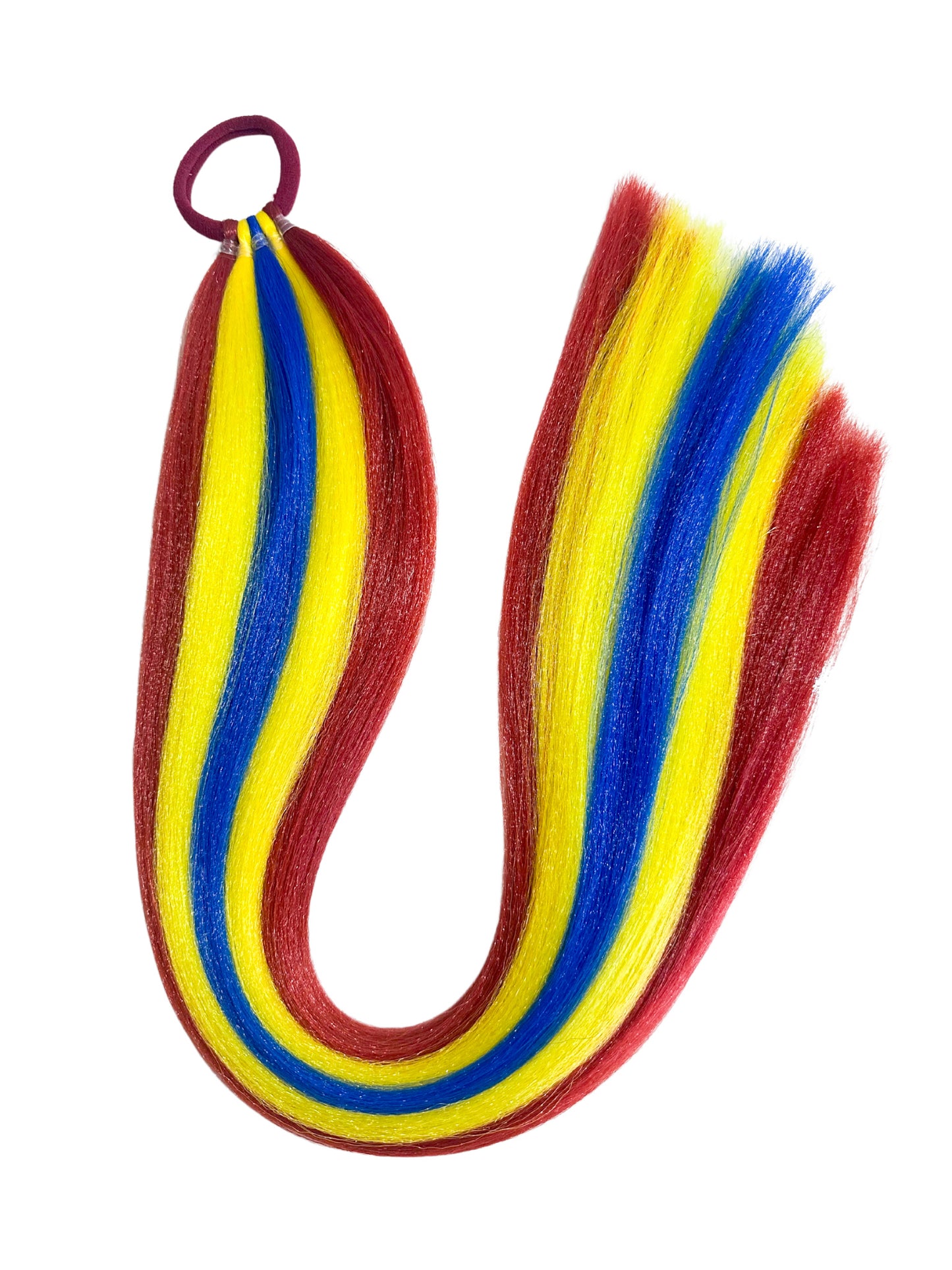 Maroon/Yellow/Blue sports team braid