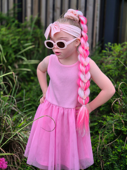 New ✨ Pink Snow Queen Dragon Bling Ponytail