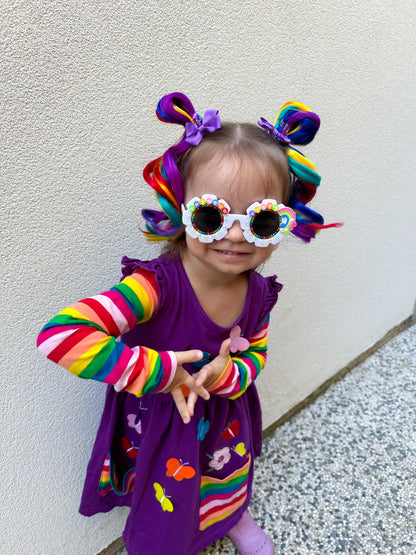 Rainbow MINI curled ponytail set
