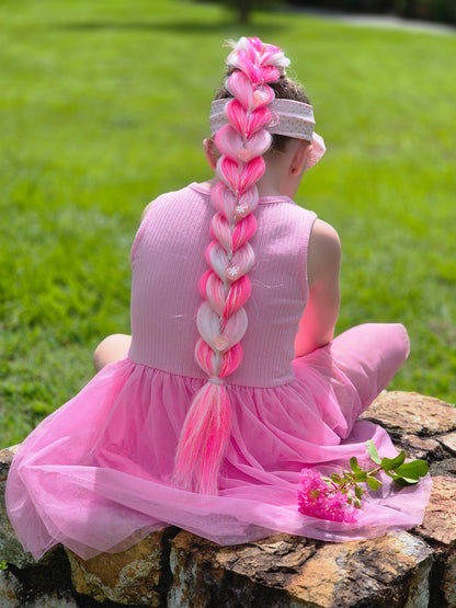 New ✨ Pink Snow Queen Dragon Bling Ponytail