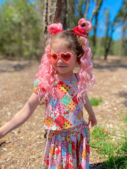 Strawberry mermaid curl ponytail set