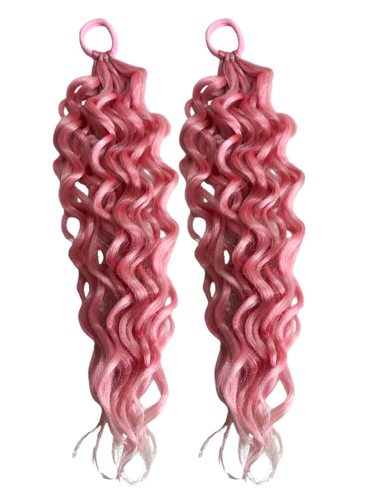 Strawberry mermaid ringlet ponytail set