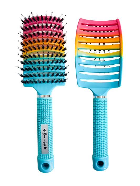 Rainbow detangling brush