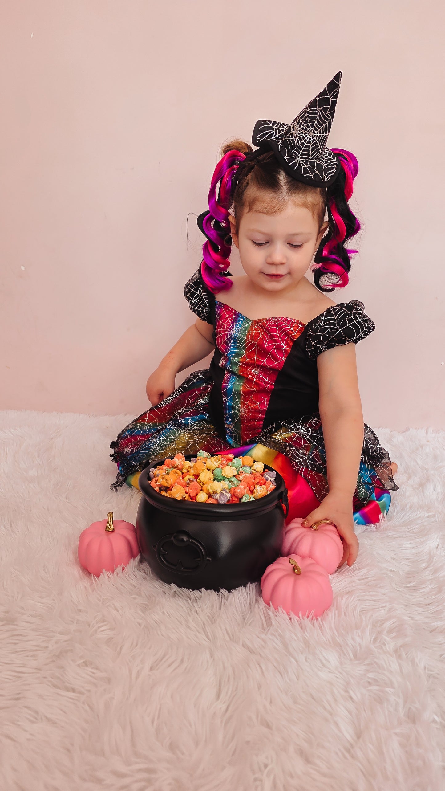 Halloween Queen curled mini ponytail set