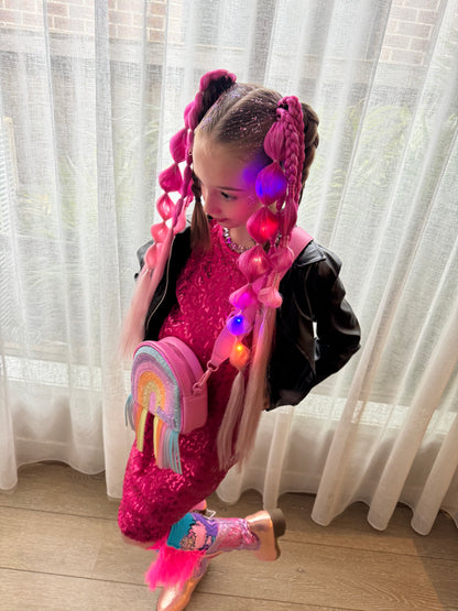 Pretty In Pink LED light up Bubble Ponytail set
