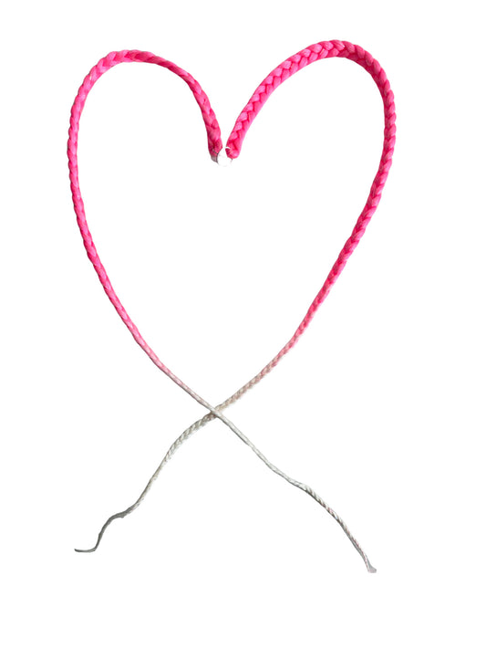 Pink peony clip in fringe braids