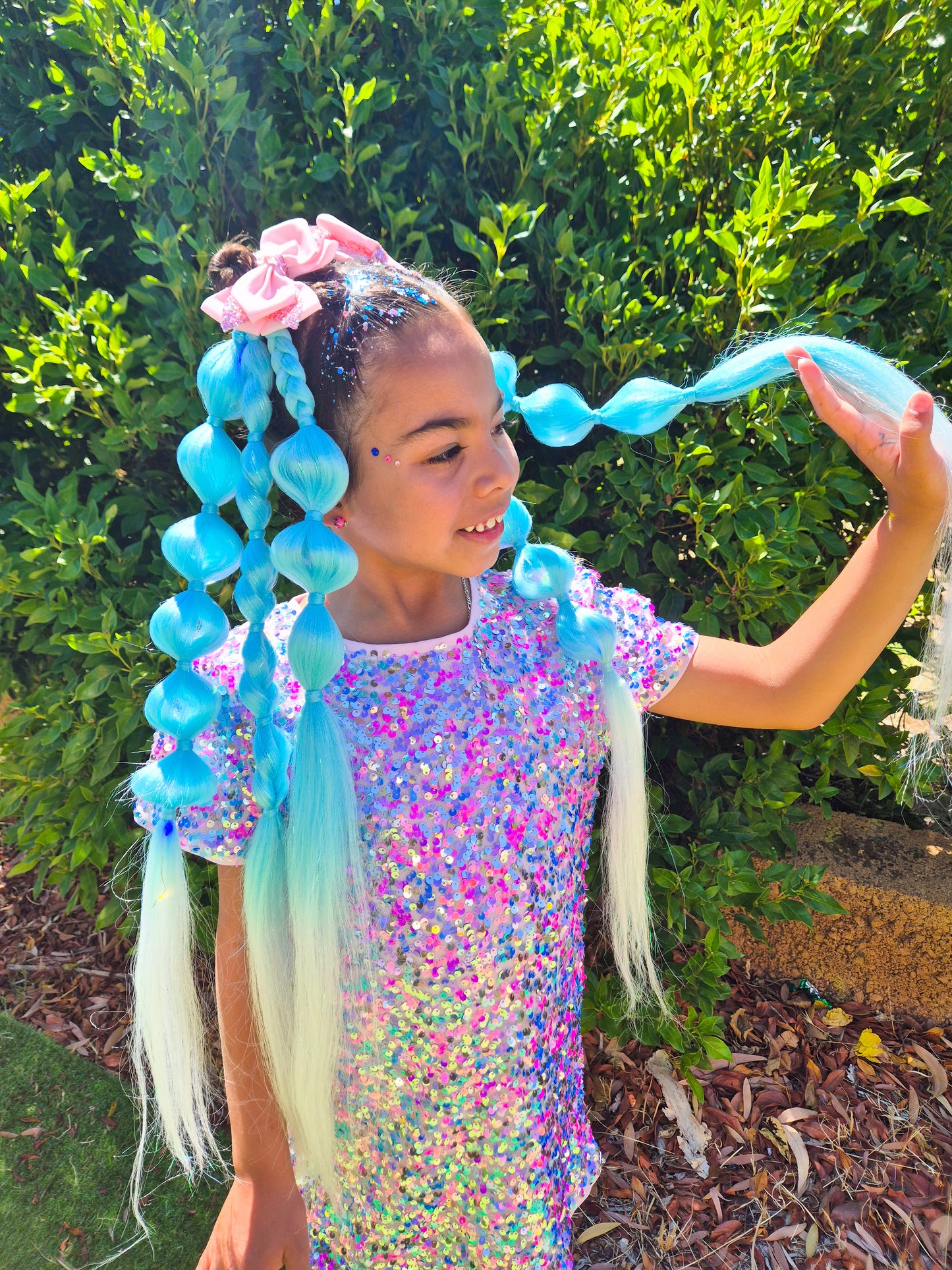 Snow Queen LED light up Bubble Ponytail set