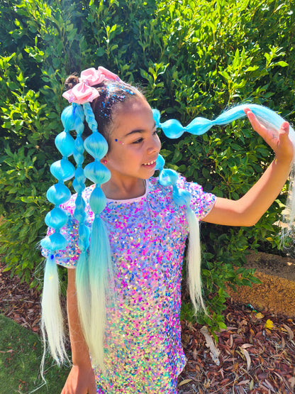 Snow Queen LED light up Bubble Ponytail set