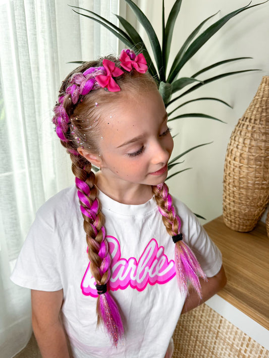 Pretty in pink shimmer braid set