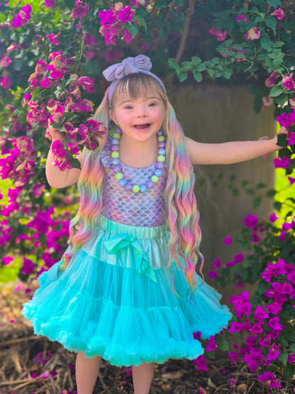 Rainbow Graffiti mermaid ponytail set