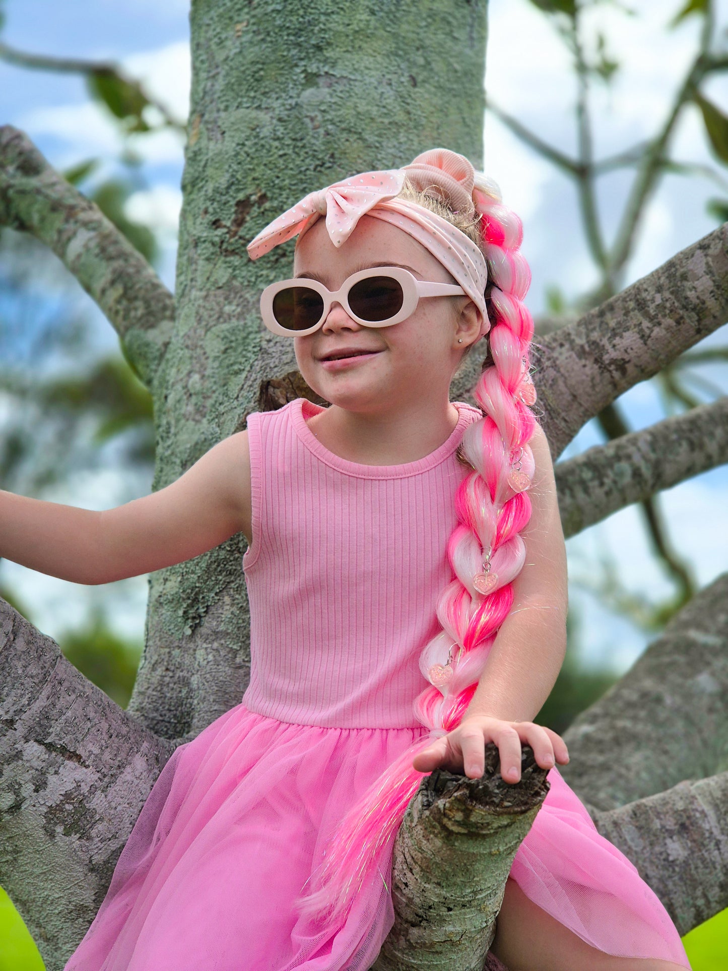 New ✨ Pink Snow Queen Dragon Bling Ponytail