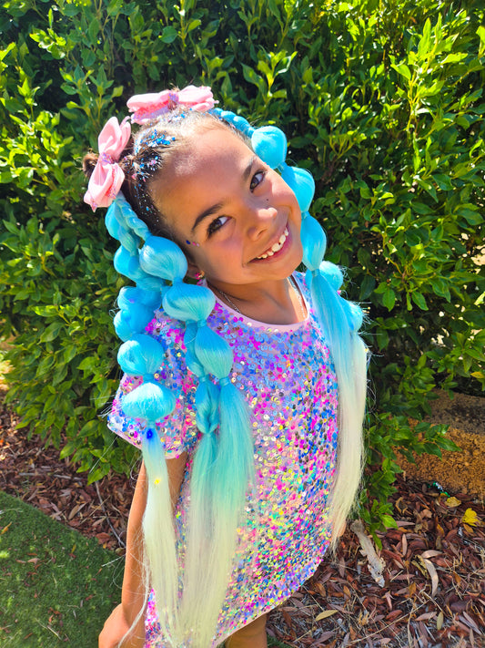 Snow Queen LED light up Bubble Ponytail set