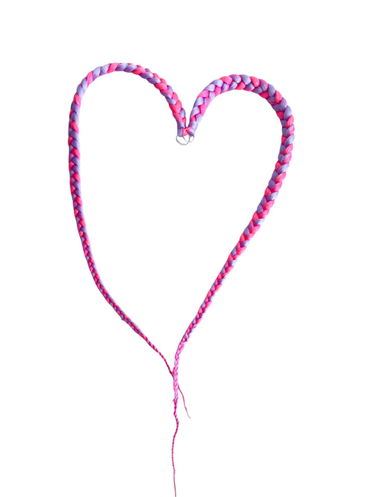 Malibu Pink clip in fringe braids