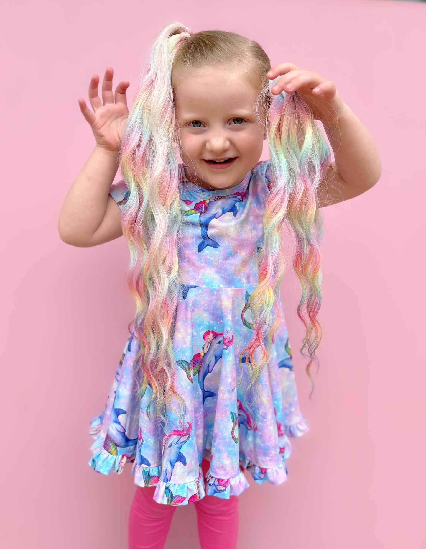 Rainbow Graffiti mermaid ponytail set