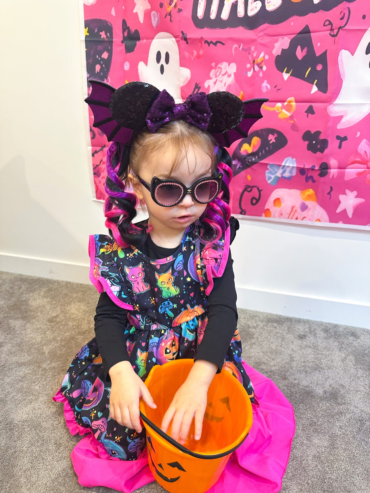 Halloween Queen curled mini ponytail set