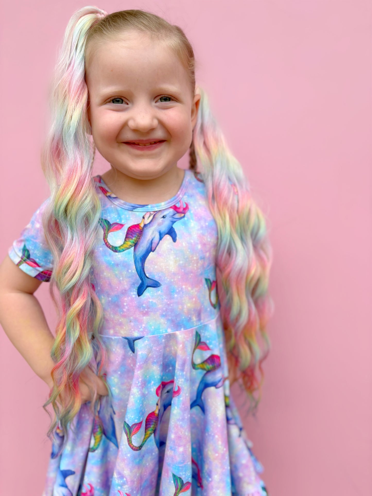 Rainbow Graffiti mermaid ponytail set